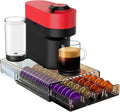 Coffee Pod Drawer Organizer for Nespresso Vertuo Pods,Acrylic Coffee Pod Holder Holds 40 Large or 60 Small Capsules or 28 K-Cups,Pull-Out Drawer with Anti-Slip Base for Home & Office,Matte Black