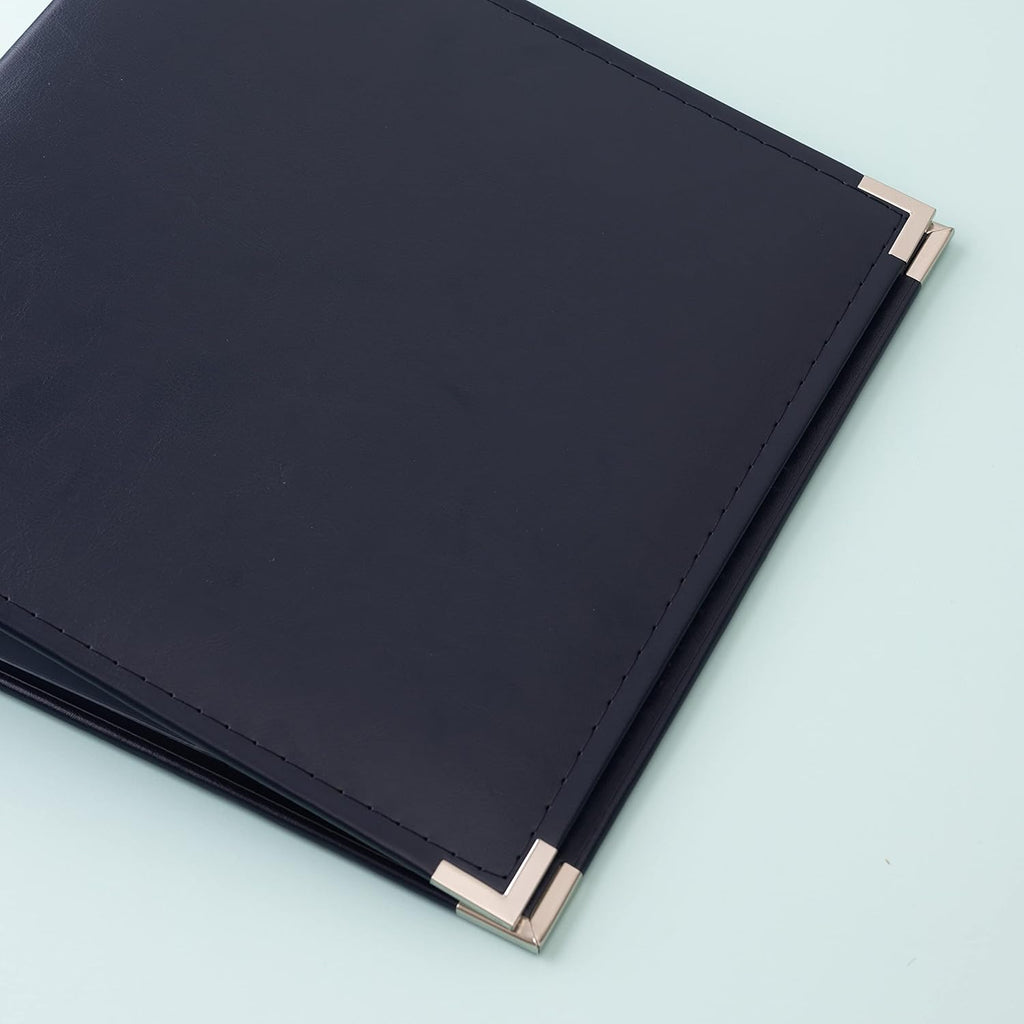 We R Memory Keepers 8.5x11 Navy Photo Album, Protect Memories and Photos, Soft, Acid-free Faux Leather, Classy Decorative Spine Label, Snag-free Rings, Includes 5 Page Protectors