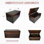 Amish Made Wooden Storage Chest Trunk Box with Lid and Handles for Bedroom, Blanket, Clothes, Anti-Slam Hinges, Handmade, Rustic, Oak Wood, Asbury Stain, 36"