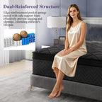 Hiboss Queen Size Mattress (Upgraded), 14 Inch Luxury Hybrid Queen Mattress in a Box, Cooling Gel Memory Foam & Pocket Springs, Medium Firm, Back Pain Relief, Extra Edge Support, 365-Night Trial