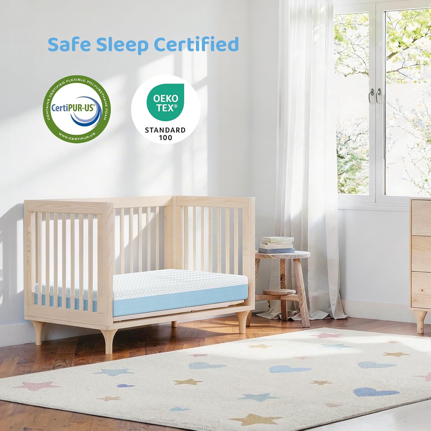 Dourxi Crib Mattress, Dual Firmness Soft & Firm Memory Foam Toddler Mattress, 3-Layer Baby Mattresses with Breathable Washable Cover, CertiPUR-US Certified, 52" x 27.5" x 6" for Crib and Toddler Bed