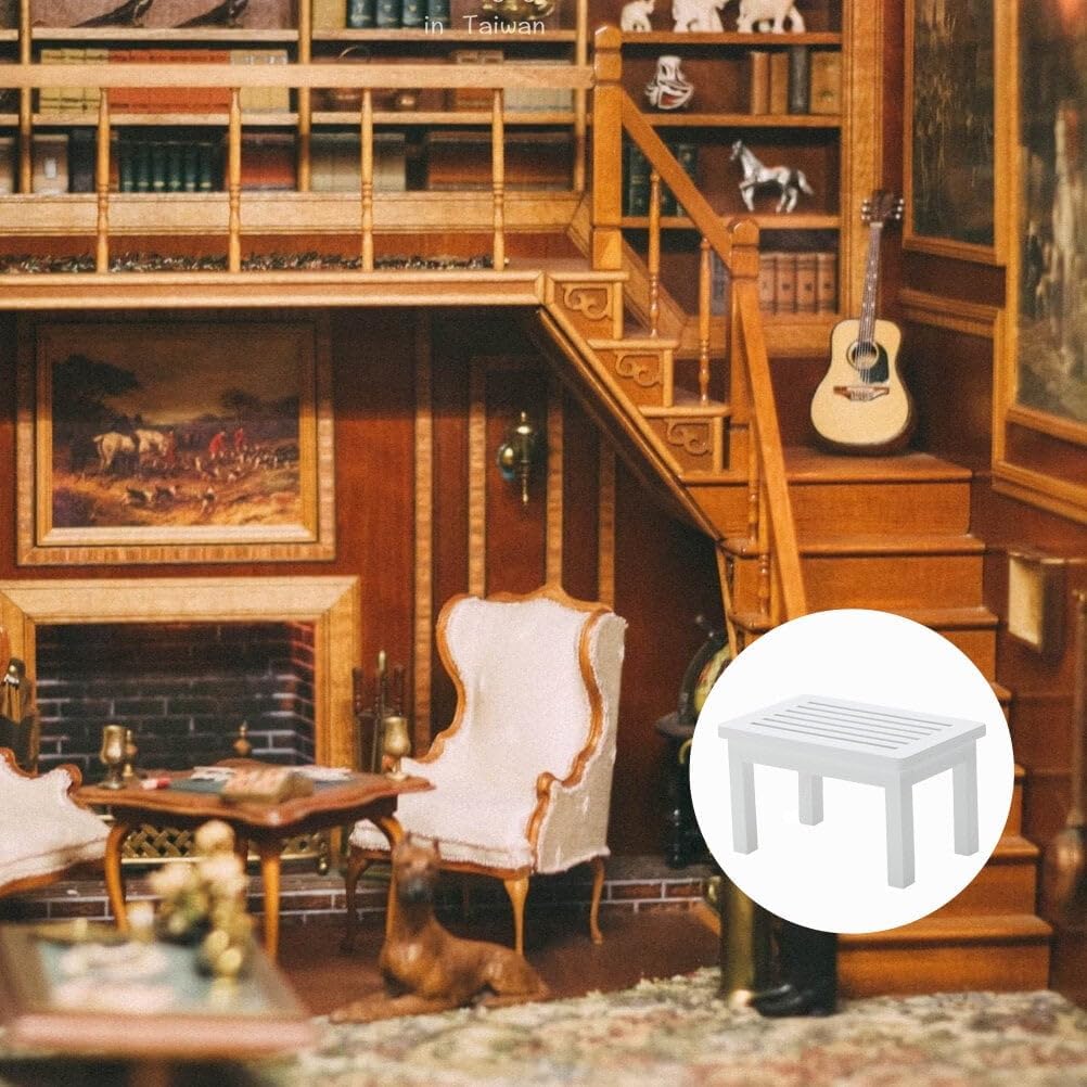 1Pc Hollow Emulation Side Table Lovely Decorative Tea Table Scene Prop (White)