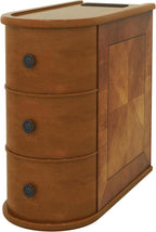 roomfitters 23.6" End Table, Charging Station and Drawers with Wooden Frame for Living Room, Light Walnut