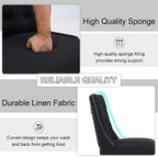 Upholstered Tufted Dining Chairs Set of 2, Fabric Side Dining Room Chairs with Nailhead Back Ring Pull Trim Solid Wood Legs(Black, 2PCS)