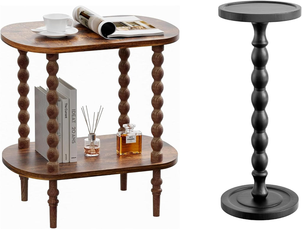 Side Table for Small Spaces, Small End Table for Living Room, Bedroom, Corners, and Office