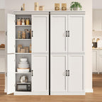 GarveeHome Pantry Cabinet, Freestanding Kitchen Pantry Storage Cabinet,70 in Cupboard, Tall Storage Cabinet with Doors and Adjustable Shelves, for Bathroom, Dining Room, Living Room, Antique White