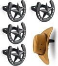 Cowboy Hat Hook for Wall, 4 Pack Cowboy Hat Rack, Metal Horseshoe Hanger, Hat Organizer, Western Hook for Wall, Hat Holder Display for Closet, Horse Supplies, Texas Gifts for Men, Black