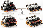 Wine Rack for Cabinet and Countertop - Adjustable in 2 Sizes - 3 Pack (2 Tier + 1 Tier+1 Tier) (Bamboo, Natural)