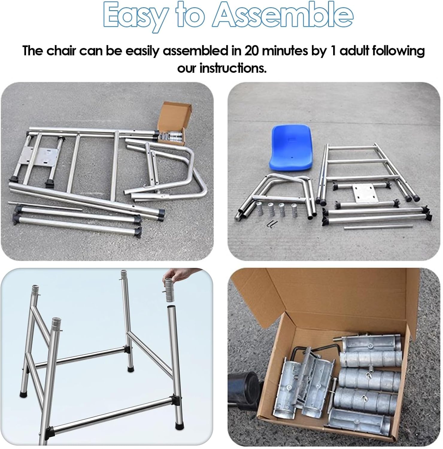 Outdoor Life Guard Chair for Patio Beach Water Park, Tall Pool Deck Lifeguard Chairs for Kids/Adults, Heavy Duty Stainless Steel Elevated Lifeguard Chair, Loads 660lbs(3 Steps - H 150cm/59inch)