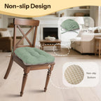 Non Slip Chair Cushions for Dining Chairs Set of 4 Kitchen Chair Cushions 18"x18"x3" Turfted Chair Pads Comfortable and Soft Seat Cushion with Ties (Sage Green)