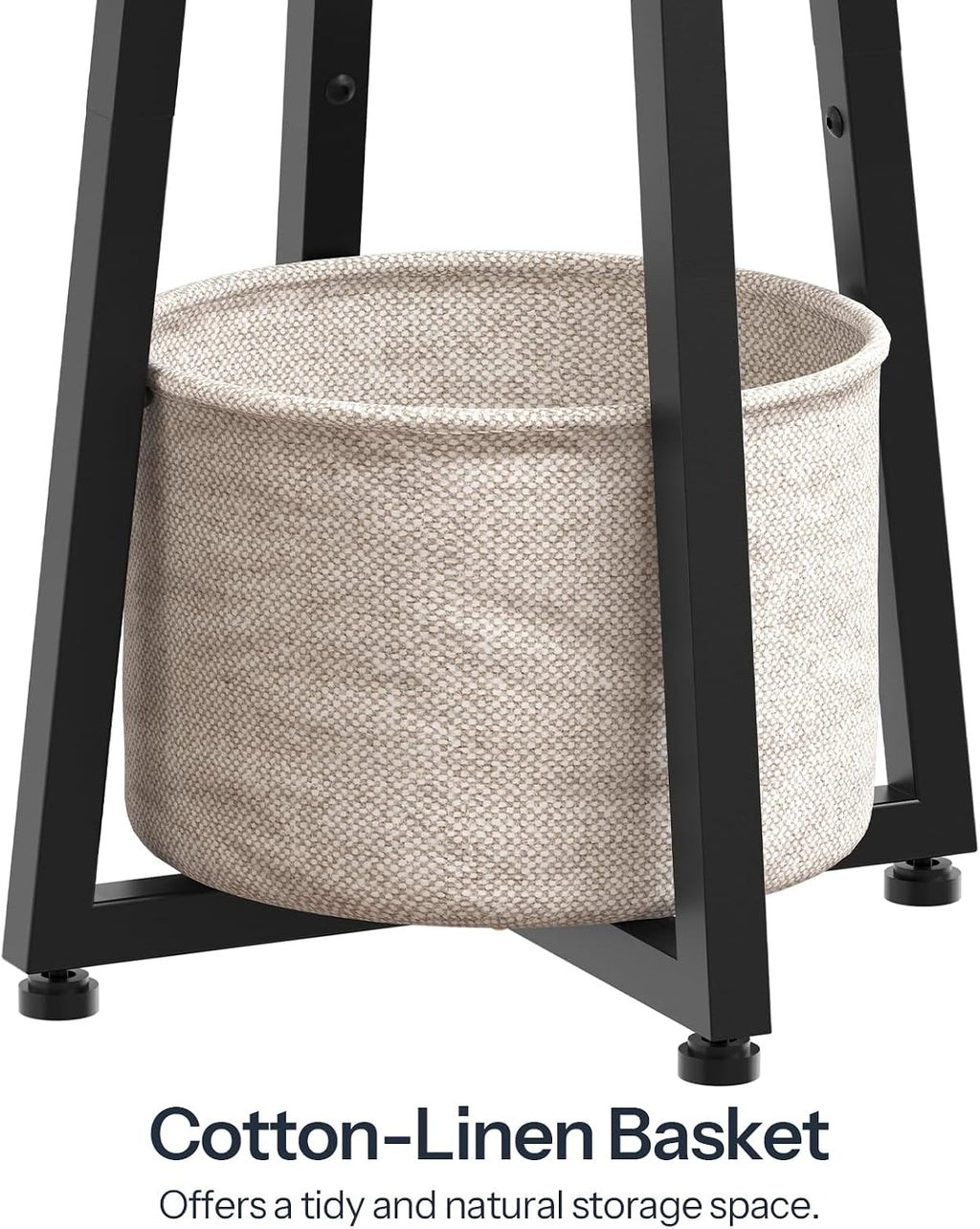 HOOBRO Small Round Side Tables, Set of 2, 2-Tier Round Sofa End Tables, Compact Nightstands with Cotton Linen Storage Basket, for Small Space, Living Room, Bedroom, Dorm, Rustic Brown BF183BZP201