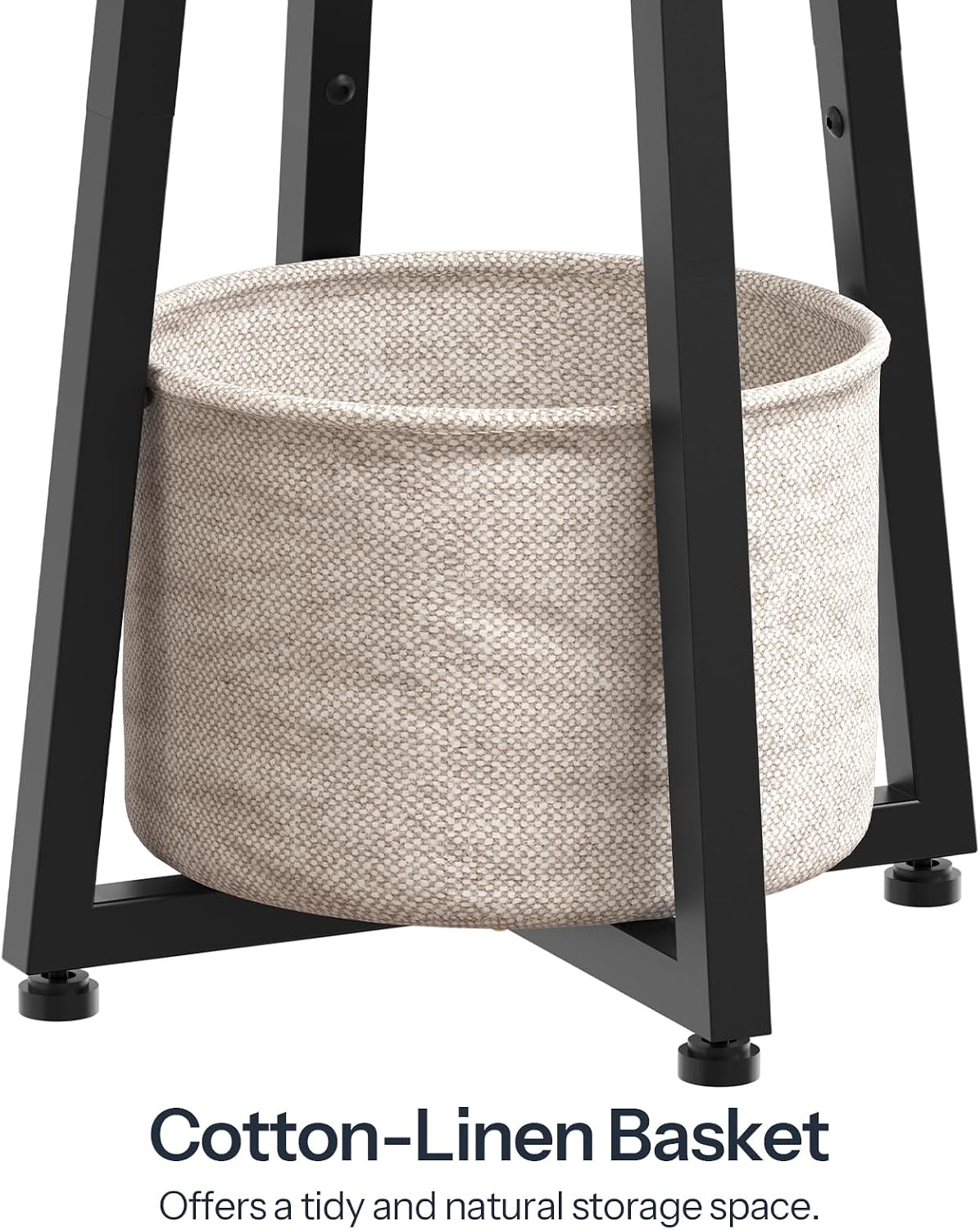 HOOBRO Small Round Side Tables, Set of 2, 2-Tier Round Sofa End Tables, Compact Nightstands with Cotton Linen Storage Basket, for Small Space, Living Room, Bedroom, Dorm, Rustic Brown BF183BZP201