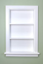 14x24 Aiden Recessed Wall Niche Medicine Cabinet Replacement, in The Wall Bathroom Cabinet Insert Shelf/Shelves, Made in North America, Real Wood, NO MDF, Plain, White