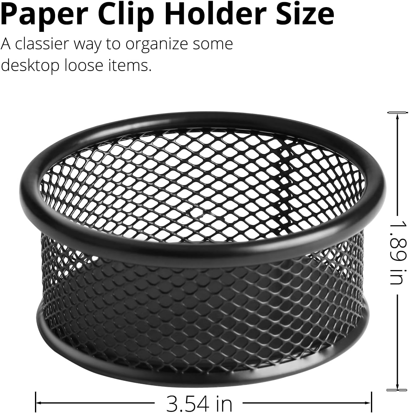 FUCDTEFC Paper Clip Holder, Paperclip Holders for Desk, Mesh Paper Clip Holder for Desk Binder Wire Mesh Bowls, Paper Clip Dispenser Organizer for Holding Small Parts Office Accessories Black 4 Pack