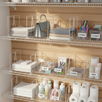 Wire Shelf Dividers - White Closet Organization & Storage Organizer - No Tool Shelf Divider for Wire Shelves - Metal Shelf Accessories – for 12“ Deep Wire Shelves – Tall 12” Height – 8 Pack