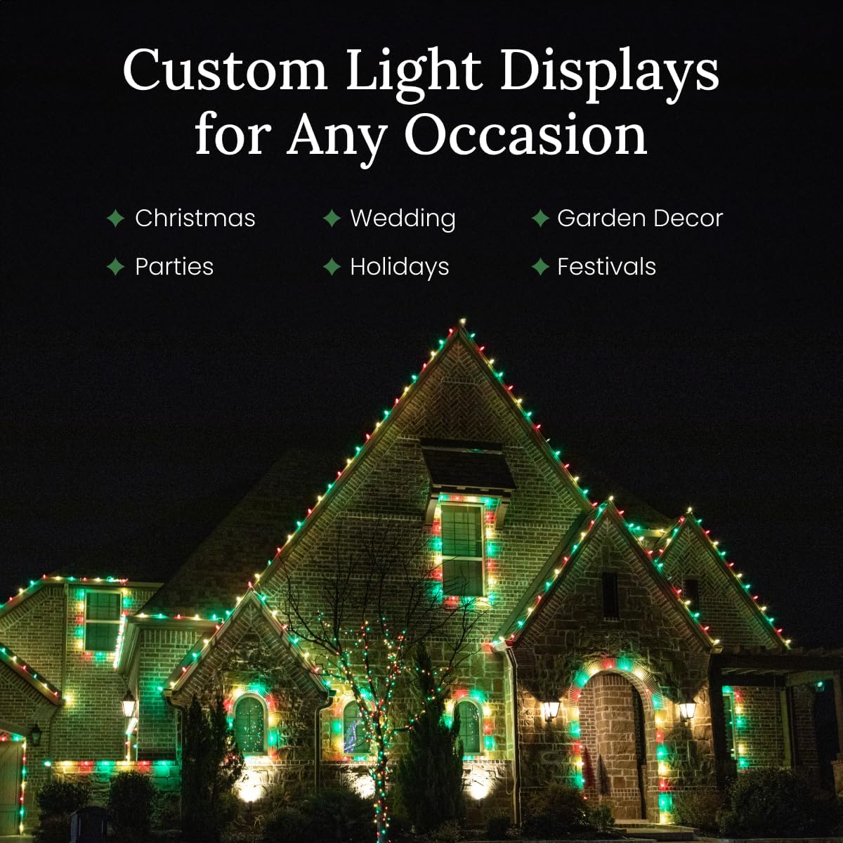 Pro Christmas C9 Light Cord - 250 ft Spool, 500 Bulb Sockets, 6” Spacing, Green Wire - Outdoor Strand for Holiday Decor, Home and Roofline, Foliage (Plugs not Included)
