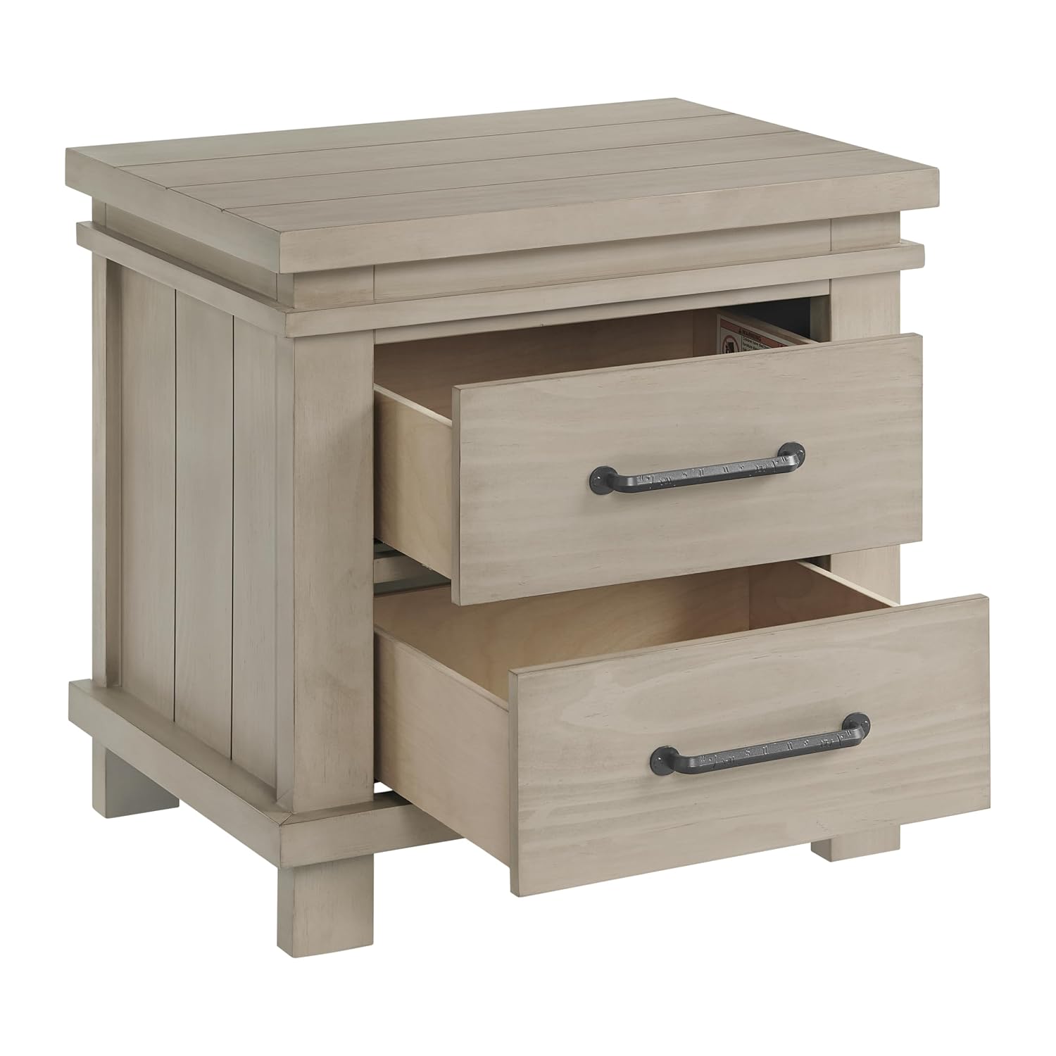Soho Baby Hampton Premium Soft Closing 2-Drawer Nightstand, Smooth Stone Wash