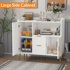 40 Inch Sideboard Buffet Cabinet with Storage & Drawers, Sturdy Wood Kitchen Cabinet with Waterproof Surface for Easy Maintenance