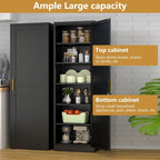 Tall Narrow Slim Metal Storage Cabinet with Lock and 5 Adjustable Shelves,Steel File Cabinets,Kitchen Pantry Cabinet Locker Organizer - 67" Storage Cabinets for Bathroom,Bedroom,Office,Black
