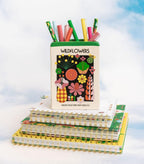 ban.do Ceramic Flower Vase, Wildflower Seeds | Unique Decorative Vase Shaped Like Seed Packet, Colorful Shelf Decor and Organization for Home or Office
