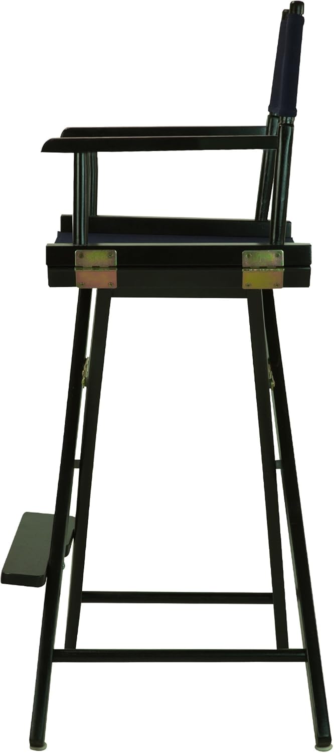 Casual Home 30" Director's Chair Black Frame-with Navy Canvas, Bar Height