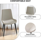 Dining Chairs, Modern PU Leather Dining Room Chair with Sturdy Metal Legs, Upholstered Seat Dinner Chairs Accent Side Chairs for Indoor Kitchen Living Room Restaurant Cafe (Cream, Set of 8)