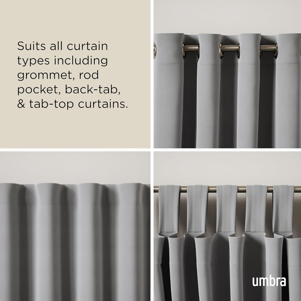 Umbra Twilight Curtain Rod Set – Wrap Around Design Ideal for Blackout or Room Darkening Panels, 28 to 48 Inches, Gold