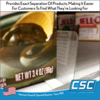 Clip Strip Corp. Shelf Dividers Pack of 50 for Retail Stores - Lightweight, Clear Adhesive Mount 1" H x 11-9/16" L, 15 mil Crystal Clear PVC, Retail Shelf Separator, Item SD-1512
