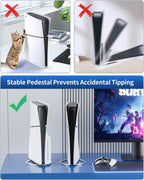 OLCLSS Vertical Stand for P5 Pro, P5 Slim & P5 Consoles (Digital/Disc) with 9 Silicone Dust Plugs - Anti-Slip Base, Anti-Tip Design, Secure Screw, Accessories, Compatible with P5 Pro, Slim & 5 Models