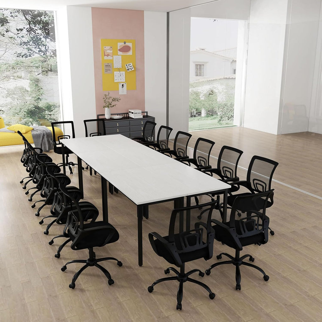 Bonzy Home Ergonomic Conference Room Chairs Set of 10, Rolling Office Chairs with Wheels, Mesh Computer Desk Chair with 360°Swivel, Height Adjustable, 10 Pack