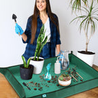Oxford Fabric Plant Repotting Mat 43.3" x 29.5", Waterproof Gardening Transplanting Potting Mat for Indoor, with 7Pcs Succulent Plant Tools Kit with Tarp Cushion for Plant