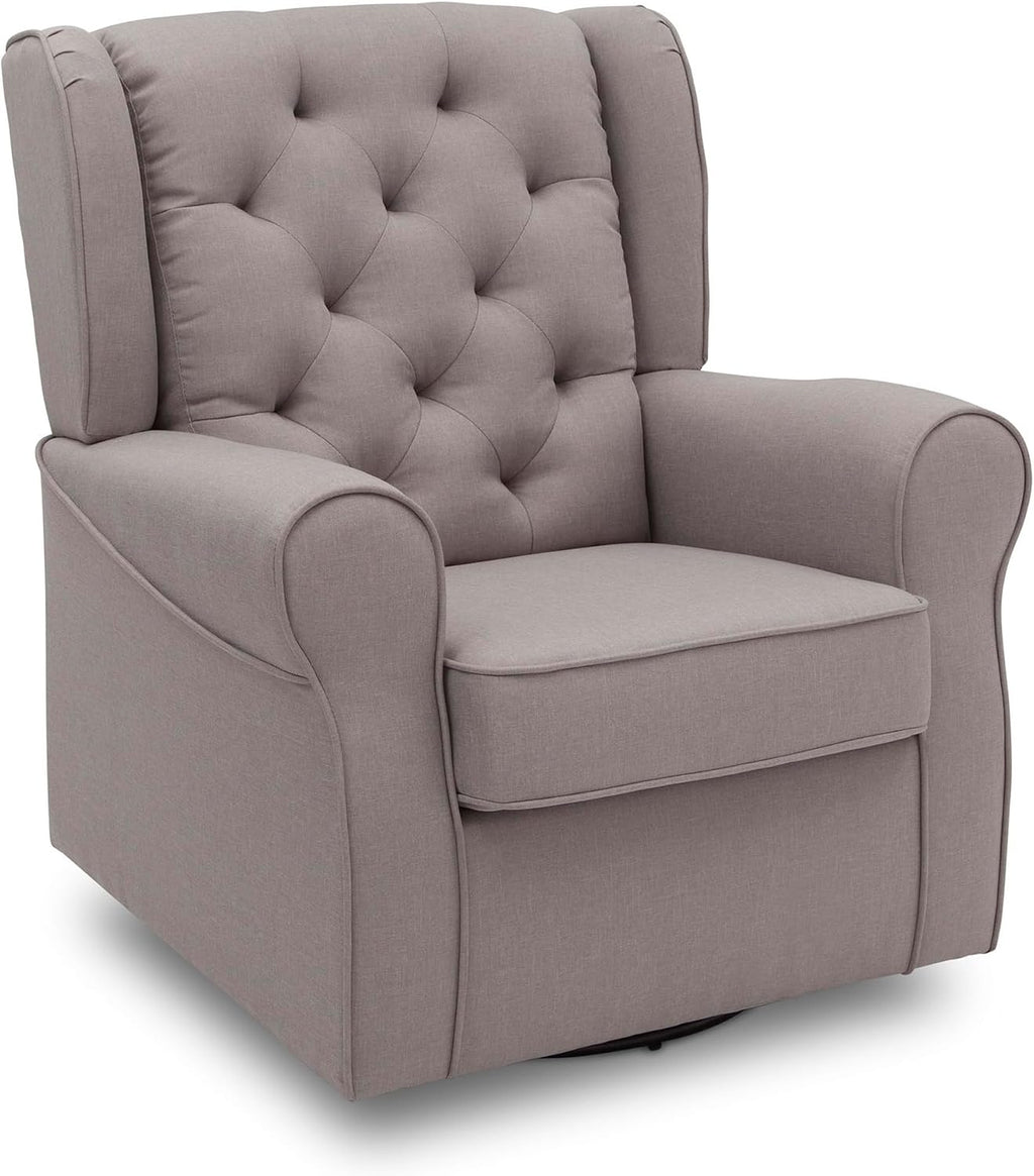 Delta Children Emma Nursery Glider Swivel Rocker Chair- Greenguard Gold Certified, French Grey