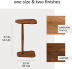 MH London Sammy C-Shaped 22" Solid Wood Side Table, Walnut