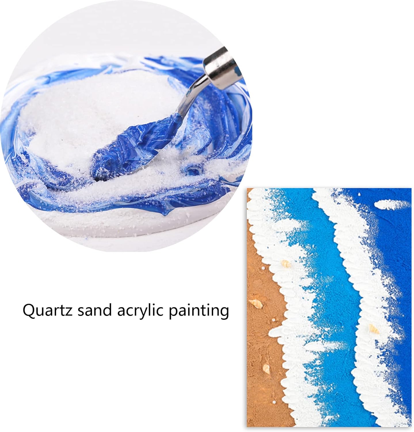 AOSWTLIF White Quartz Sand 40-80 Mesh, Natural Decorative Craft Sand for Resin Art, Acrylic Painting Texture, Vase Filler, Incense Burner & Landscaping (2 LB)