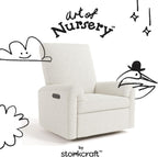 Storkcraft Sorrento Deluxe Power Recliner Swivel Glider – Premium Electronic Nursery Rocking Chair, Oeko-TEX 100 Certified, Includes Dual-USB Charging Port with USB-A & USB-C (Ivory Boucle)