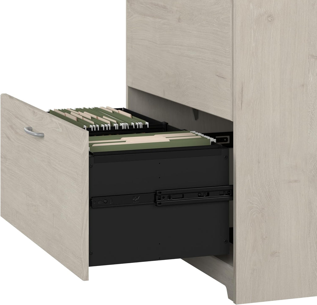 Bush Furniture L Shaped Desk with Hutch, 5 Shelf Bookcase and Lateral File Cabinet | Cabot Collection Corner Computer Table with Storage and Bookshelf | 60Wx23DX37W