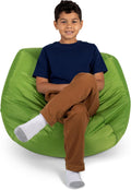 Big Joe Classic Bean Bag Chair for Kids Bedroom and Reading Nook, Easy-Clean Spicy Lime, Durable Nylon Polyester Blend, 2 feet Refillable