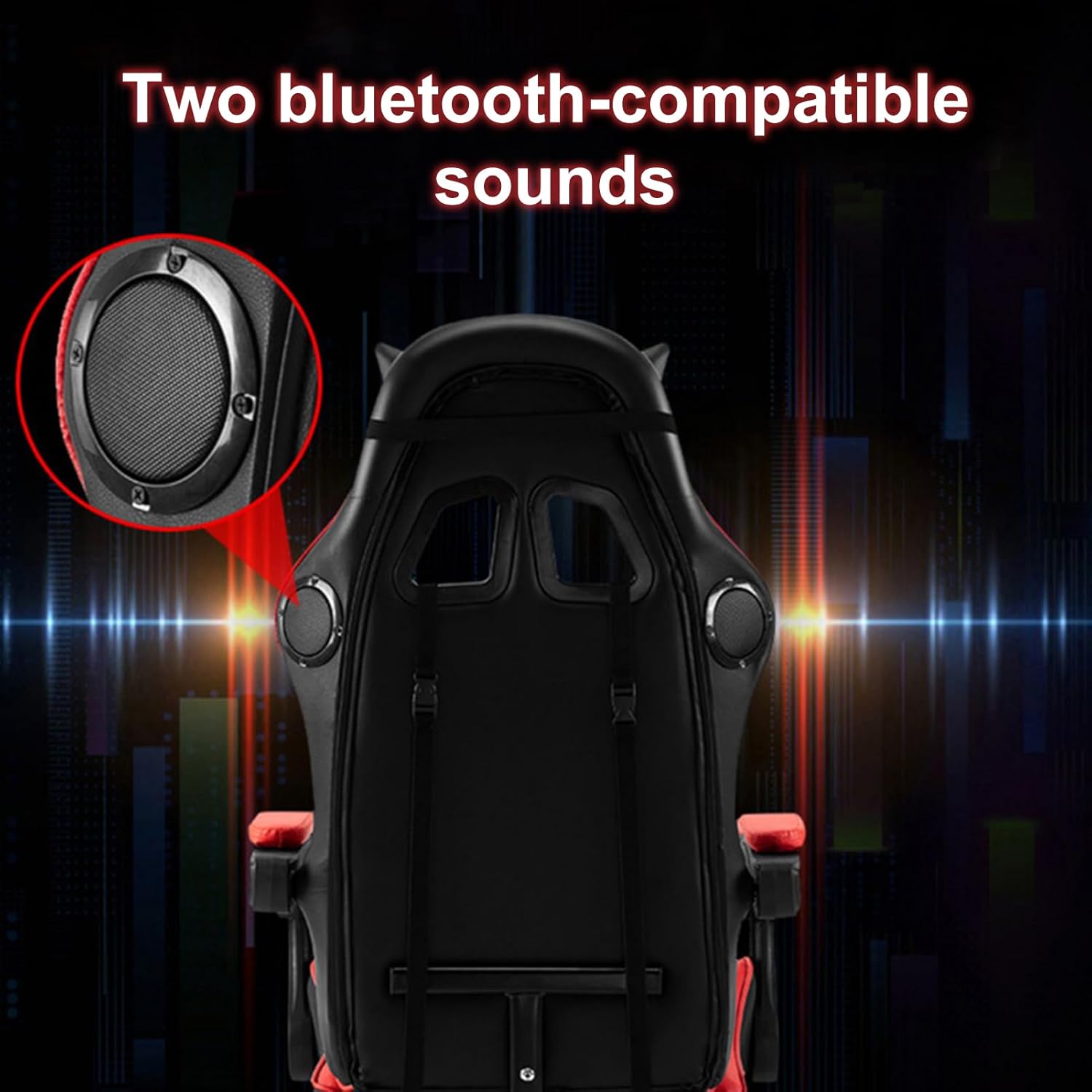 Gaming Chair, Video Game Chair with LED Light, Ergonomic Massage Computer Chairs Height Adjustable with 360° Swivel Seat and Headrest(US Fast Arrival) Black & Red