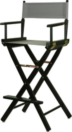 Casual Home 230-02/021-18 30" Director's Chair Black Frame-with Grey Canvas, Bar Height
