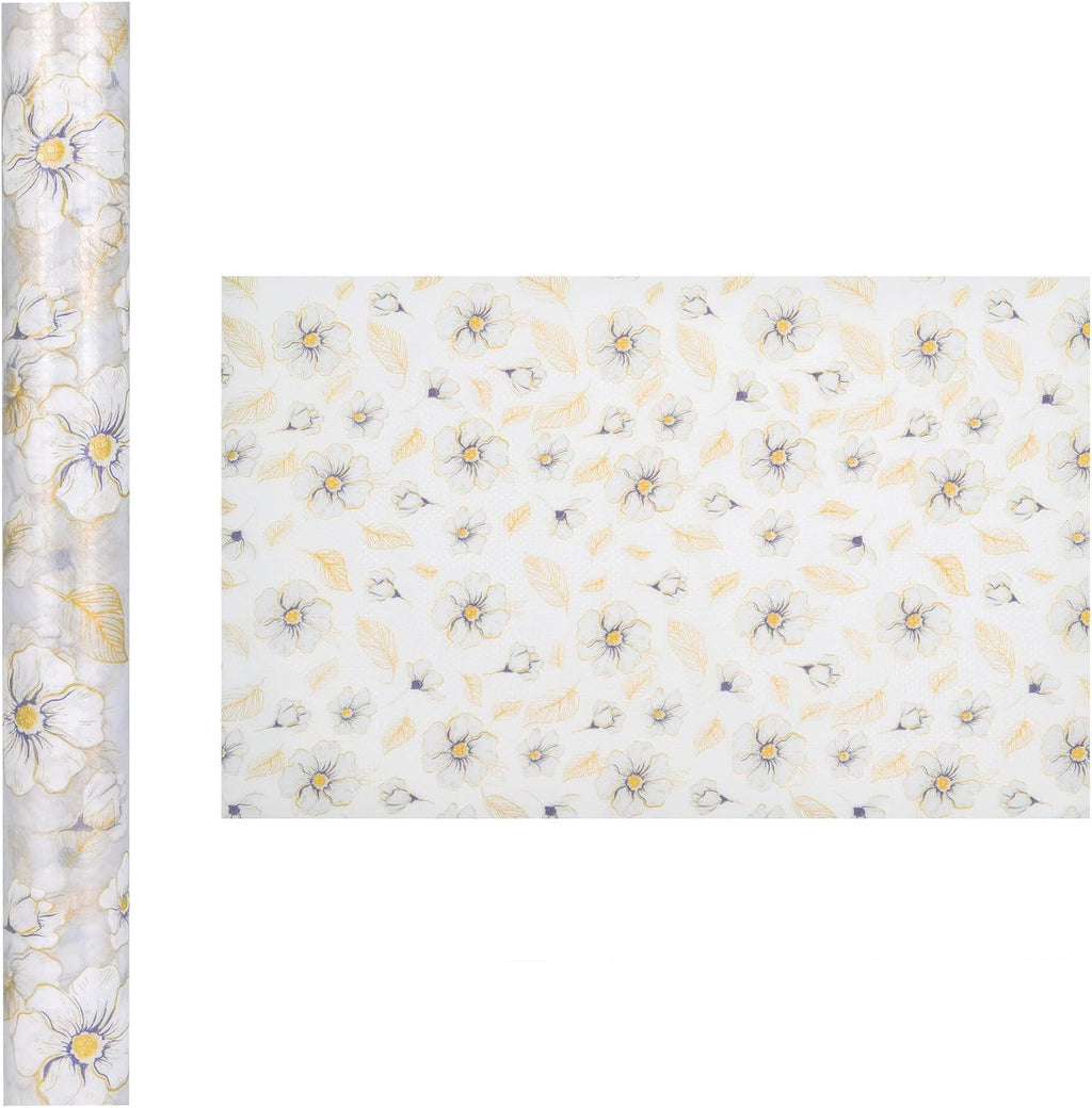 Floral Print Drawer Liners Waterproof Oil Resistant Shelf Mats for Kitchen Cabinets and Closets Cuttable Anti Slip Mats Suitable for Home Organization and Protective Storage Use