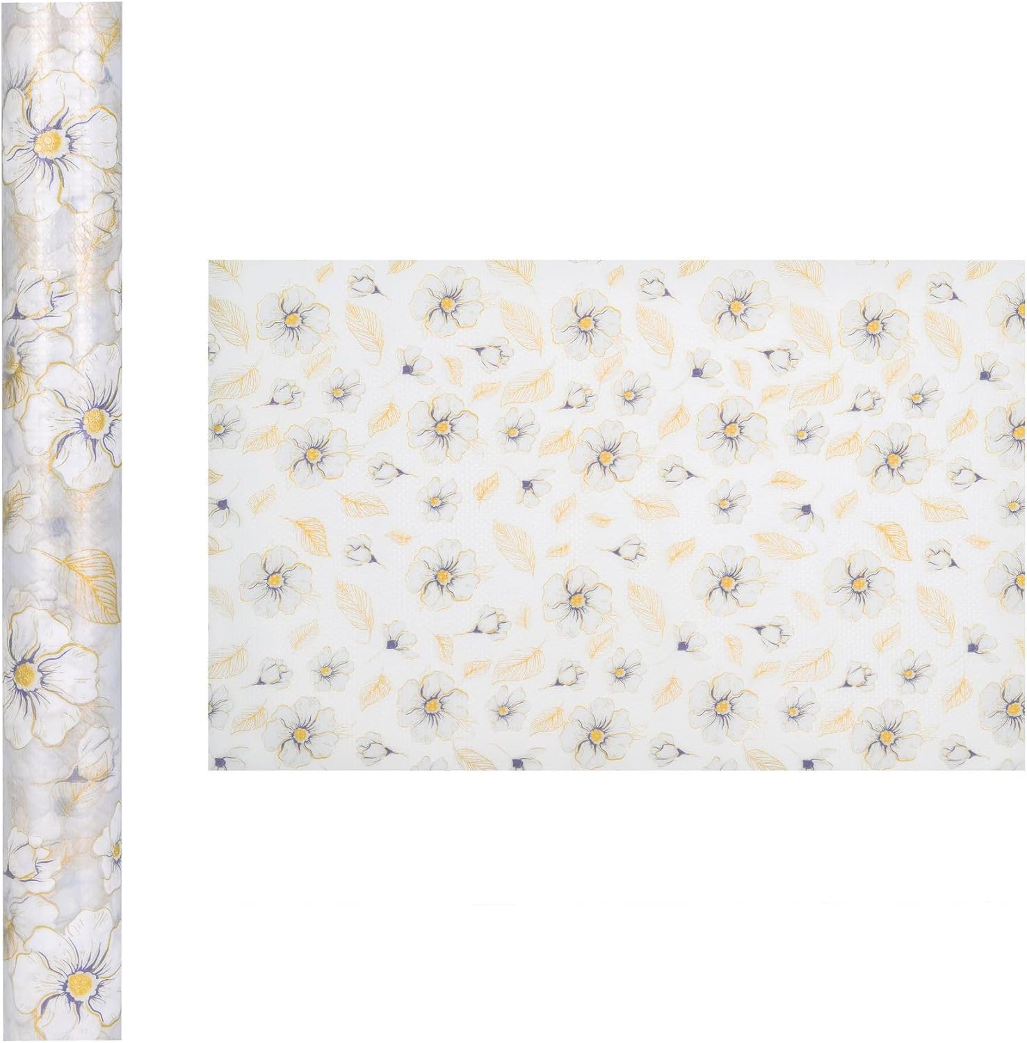 Floral Print Drawer Liners Waterproof Oil Resistant Shelf Mats for Kitchen Cabinets and Closets Cuttable Anti Slip Mats Suitable for Home Organization and Protective Storage Use
