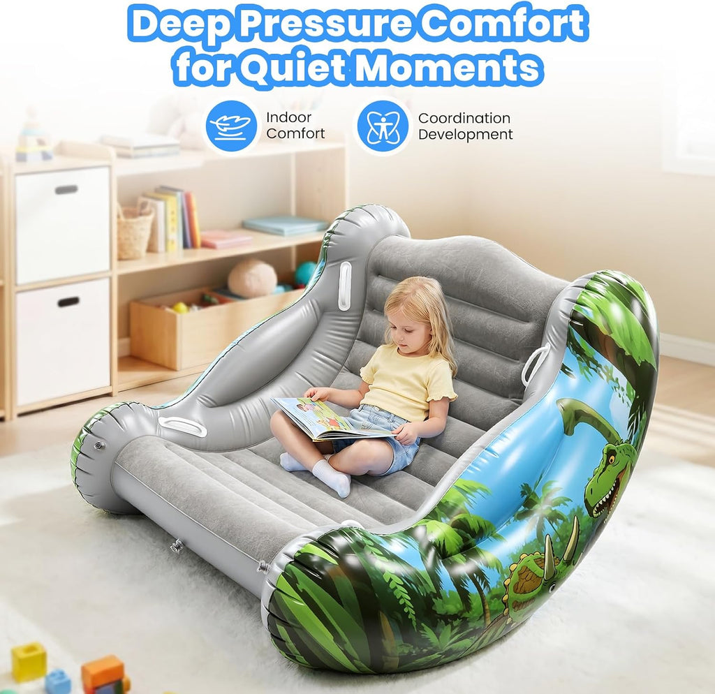 Sensory Chair for Kids, Inflatable Rocking Chair for Autism & ADHD, Cloud Rocker for Deep Pressure Therapy, Sensory Room Equipment for Toddlers Boys & Girls