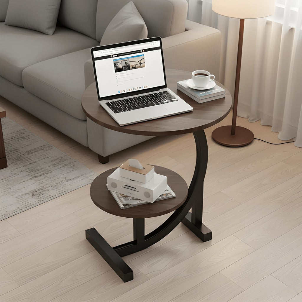 Modern Double Side Table for Living Room, Minimalist Small Side Table for Couch & Bedroom, Stylish Side Tables for Bedside Use