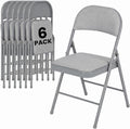 6 Pack Folding Chairs, Fabric Dining Chair Set with Padded Cushion and Back, Indoor Outdoor Seat for Home Office, Parties, Events, Wedding, Extra Guest Seating, Graphite Gray