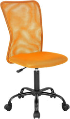 Meet perfect Office Chair, Ergonomic Desk Chair with Adjustable Height and Lumbar Support, Small Computer Mesh Chair Drafting Chair No Arms, Rolling Swivels Armless Conference Room Task Chair- Orange