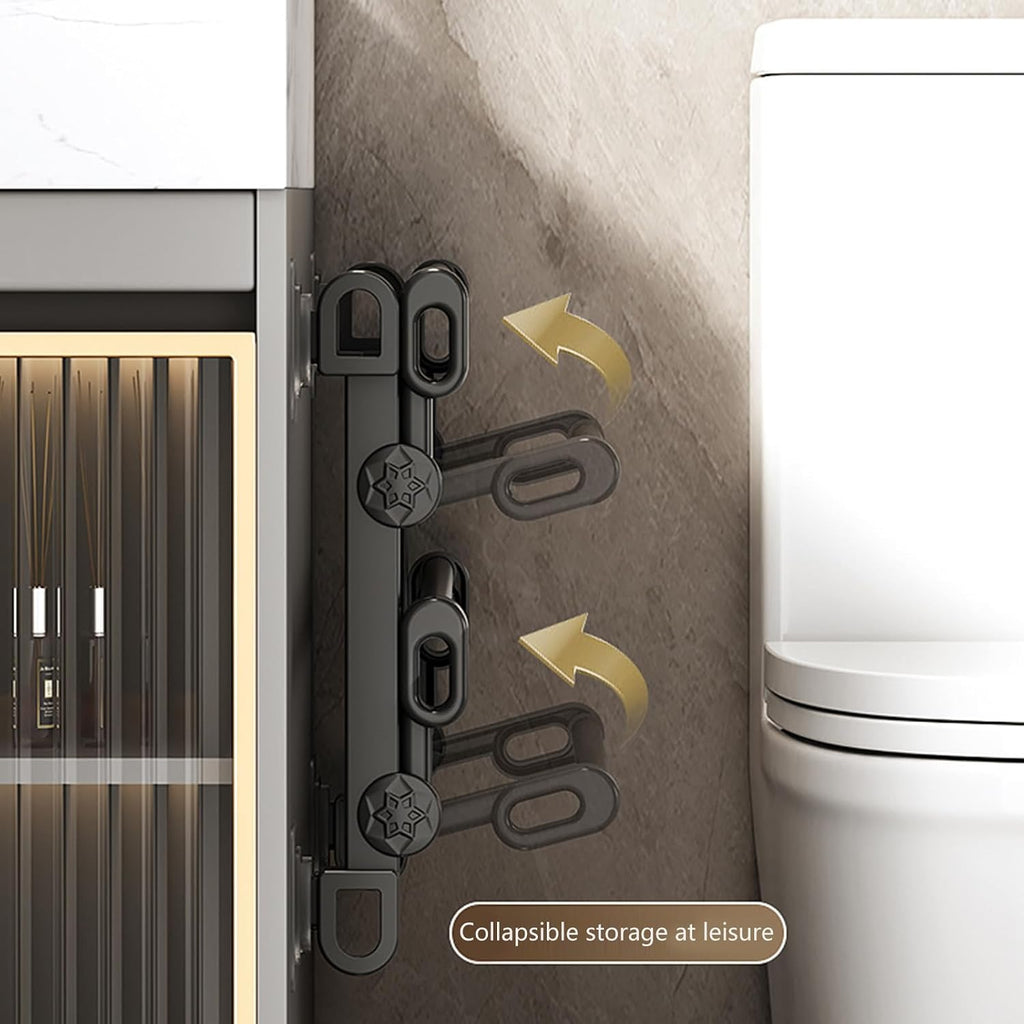 Wall Mounted Folding Shoe Rack 2 Tiers Space Saving Designs for Bathroom and Entryway Without Drilling Required