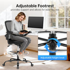Drafting Chair Ergonomic Comuputer Standing Desk Chair with Flip-Up Arms and Lumbar Support, Tall Office Chair with Adjustable Footrest, Stool Counter Height Office Chairs Black