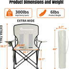 Camping Chairs, High Back Breathable Mesh Camping Chair 300 LBS Capacity, Portable Outdoor Lawn Chairs Folding with Cup Holder for Picnic, Lawn, Beach, Fishing and Sports (Grey)