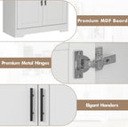 GAOMON 70" Tall Kitchen Pantry Cabinet with Doors & Adjustable Shelves, Freestanding Wooden Storage Cupboard for Living Room, Dining Room, or Bathroom(White)