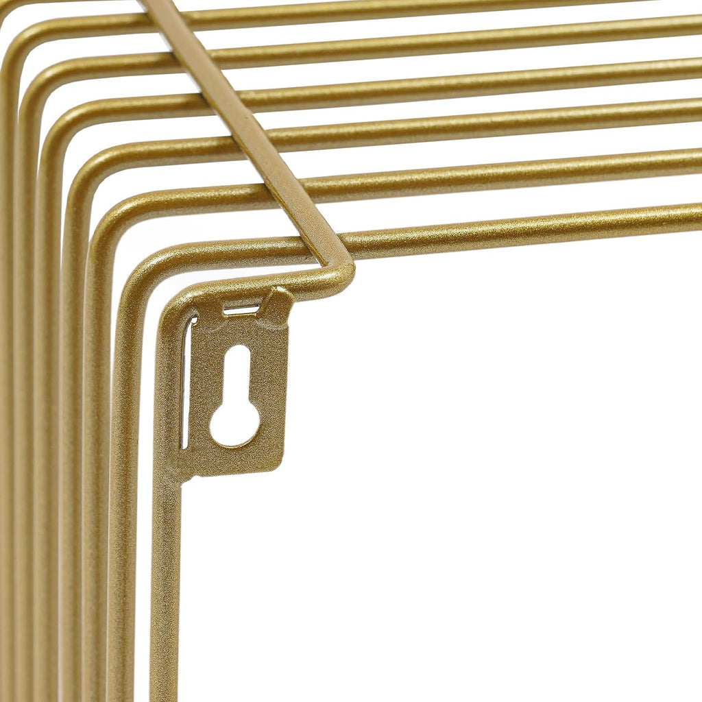 Linear Metal End Table Square Geometry Side Table With Storage Retro Coffee Decoration Sofa Tables Wire Cube Storage Rack For Couch, Living Room, Bar, Bedroom, Balcony-11.8*11.8*11.8in (Gold)